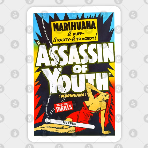 1930s retro propaganda -  Marihuana  Assassin of youth Sticker by Try It